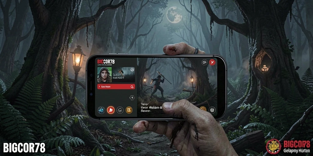Tangkapan layar gameplay mengungkapkan suasana Horror yang mencekam di BIGCOR78.