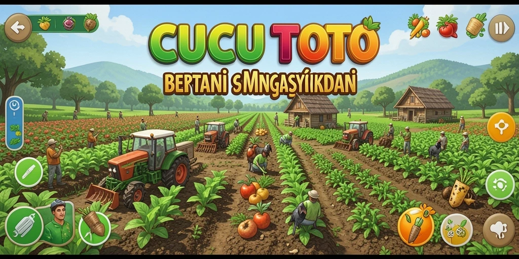 Screenshot gameplay CUCUTOTO menampilkan aktivitas bertani yang seru.