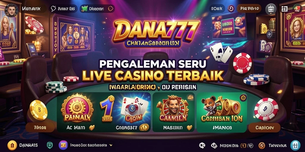 Tampilan utama DANA777 dengan gameplay Live Casino yang menarik.