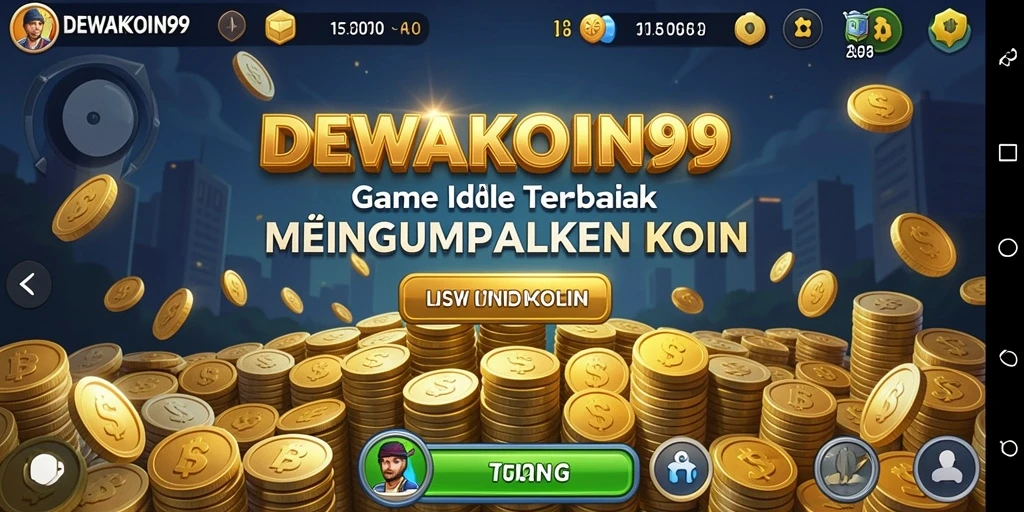 Tampilan layar utama DEWAKOIN99 yang menunjukkan gameplay pengumpulan koin.