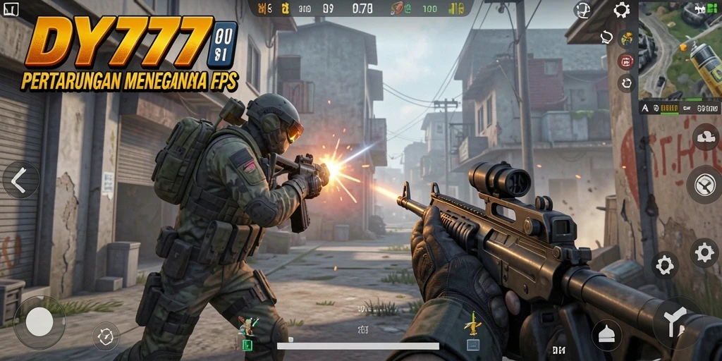Gameplay menegangkan DY777 yang menampilkan aksi tembak-menembak seru.