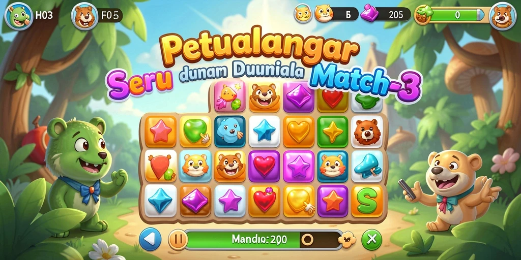 Gameplay H03 yang menyenangkan dan menantang di dalam dunia Match-3.