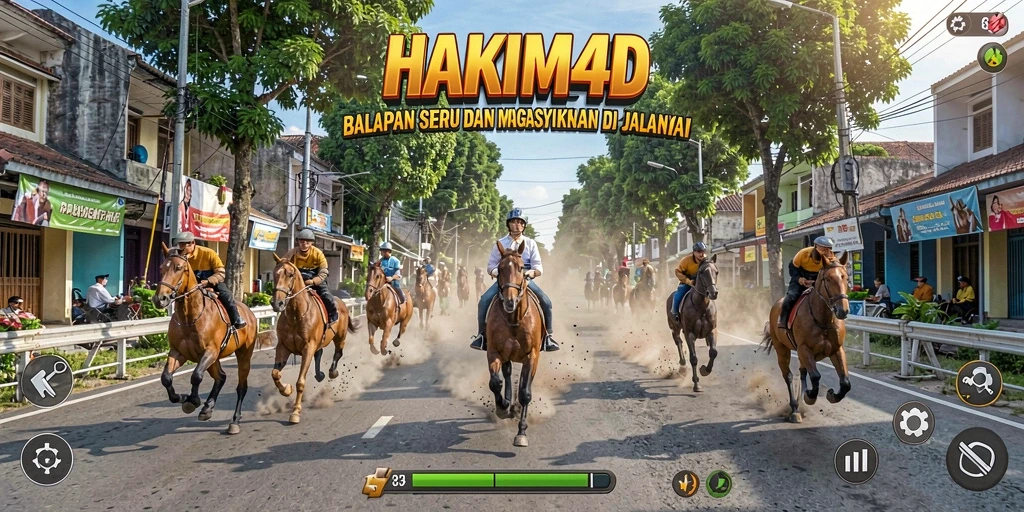 Tampilan gameplay balapan menegangkan di HAKIM4D.