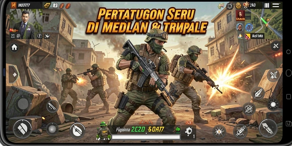 Tampilan gameplay seru di INDO777 dengan karakter bertarung.