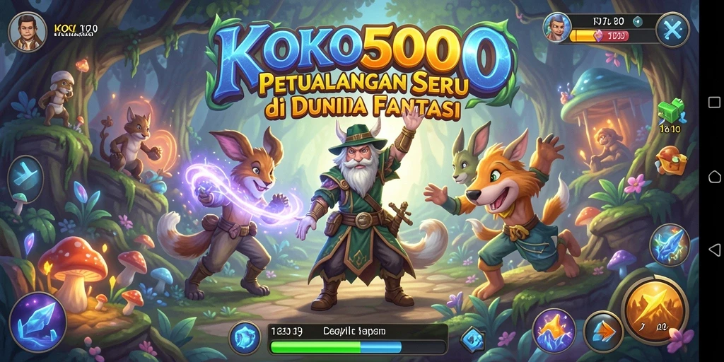 Screenshot gameplay KOKO5000 yang menggambarkan petualangan epik.
