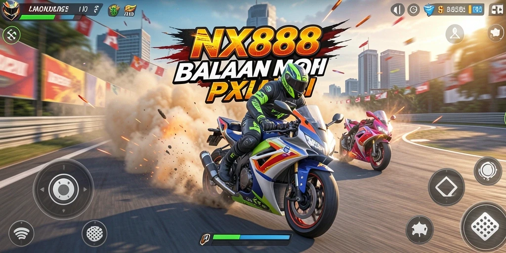 Gameplay NX888 yang menegangkan dengan balapan motor