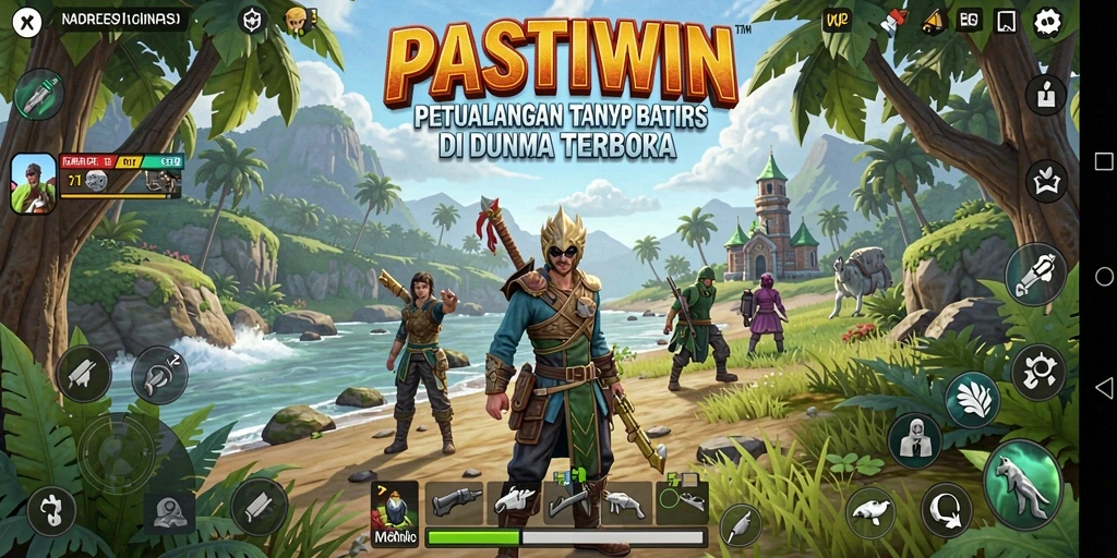 Screenshot PASTIWIN menunjukkan petualangan seru di dunia terbuka.