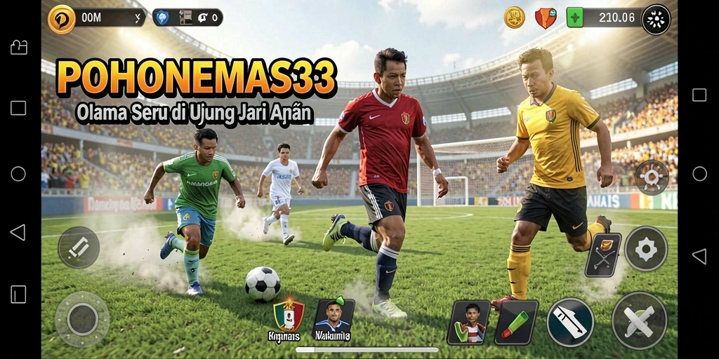Tampilan aksi seru dalam game olahraga POHONEMAS33.