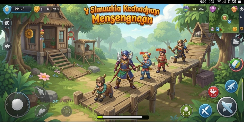 Tampilan gameplay PP123 saat mengeksplorasi dunia virtual.