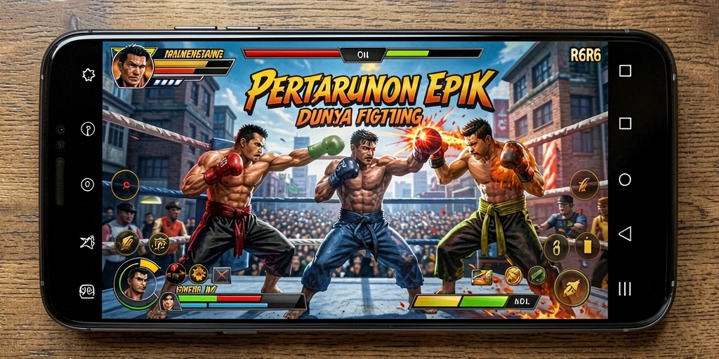 Screenshot gameplay R6R6 menampilkan pertarungan mendebarkan antara dua karakter.