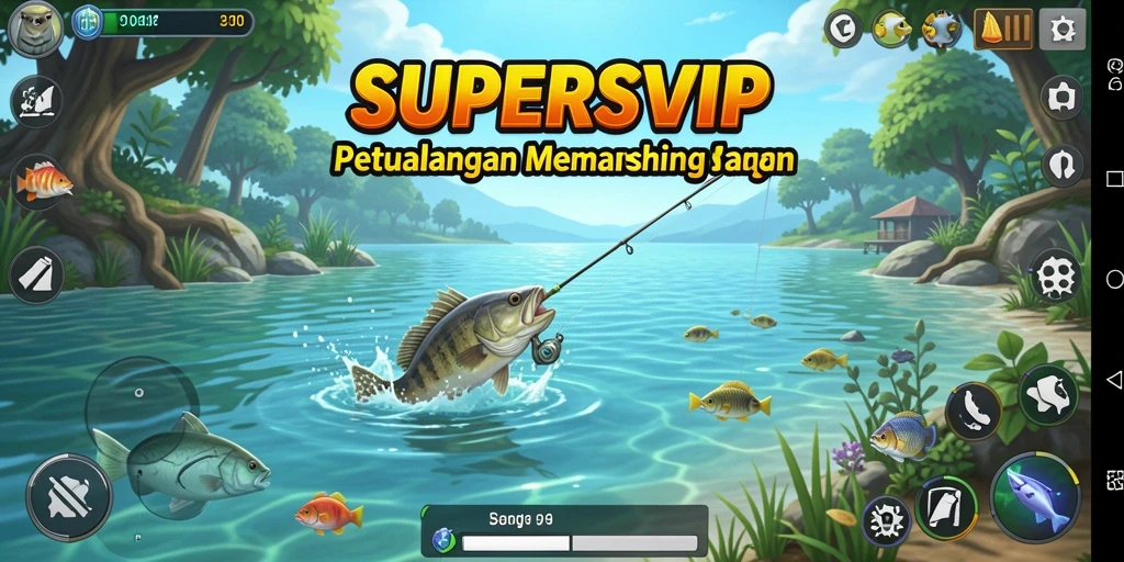 Tangkapan ikan yang menakjubkan dalam SUPERSVIP dengan suasana yang indah.