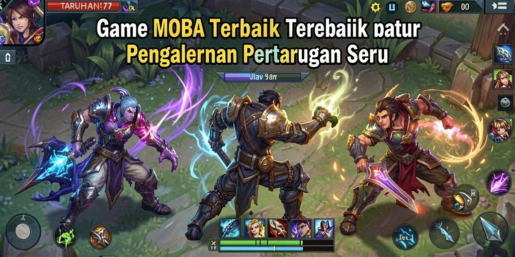 Tampilan gameplay seru dari TARUHAN77 dalam mode MOBA.