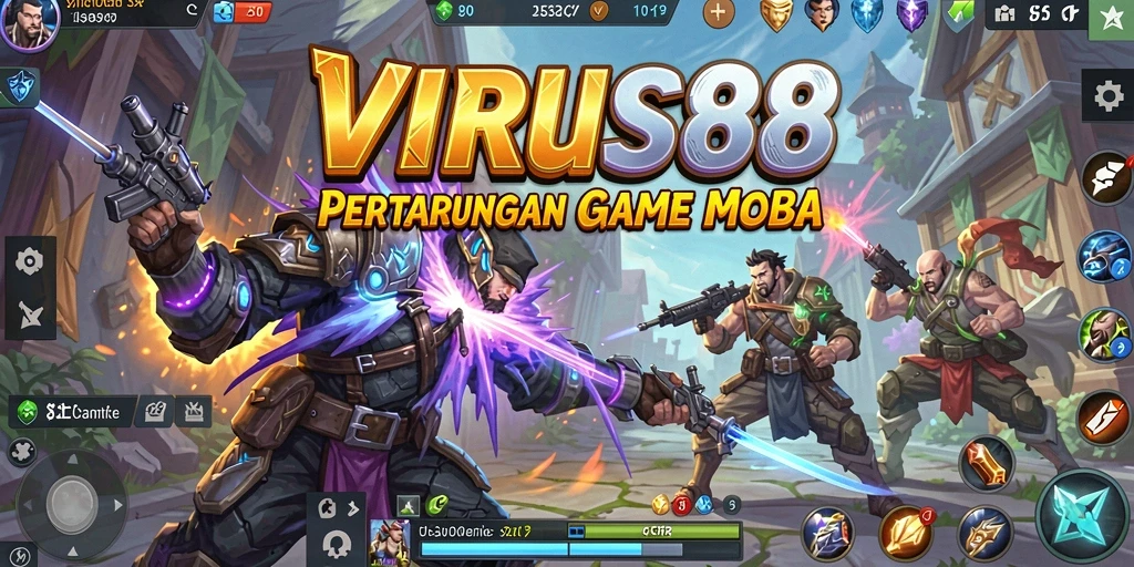 Gameplay seru dalam VIRUS88 dengan karakter MOBA yang beragam.