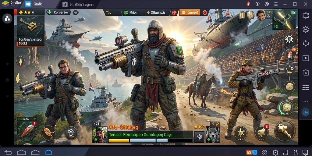 Tangkapan layar gameplay X78 dengan aksi pertempuran yang mendebarkan.